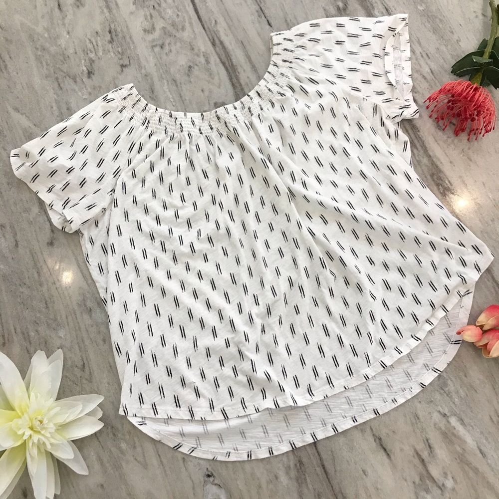 LOFT white short sleeve blouse